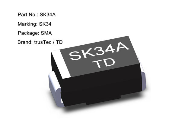 इलेक्ट्रॉनिक अवयव SMD Schottky Barrier Diode 3.0a 40V SS34A SK34A डायोड SMA